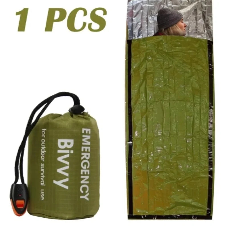 Emergency Sleeping Bag Survival Bag Survival Emergency Bivy Sack Portable Blanket Thermal Outdoor Camping Ultralight Gear