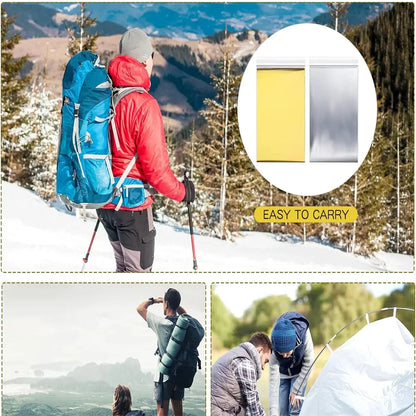 Emergency Blanket Outdoor Survive First Aid Rescue Kit Windproof Waterproof Foil Thermal Blanket for Camping Hiking
