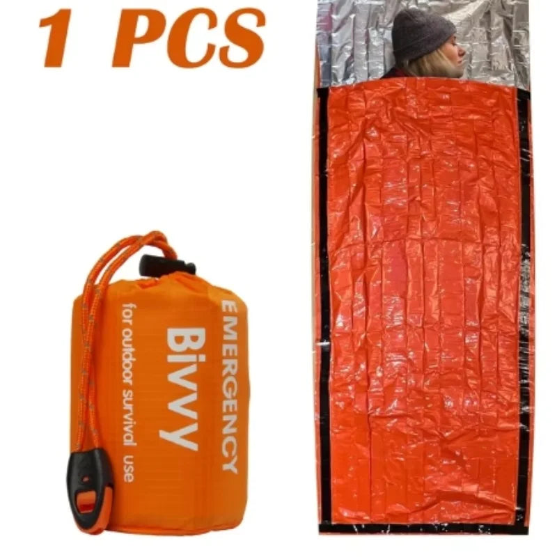 Emergency Sleeping Bag Survival Bag Survival Emergency Bivy Sack Portable Blanket Thermal Outdoor Camping Ultralight Gear