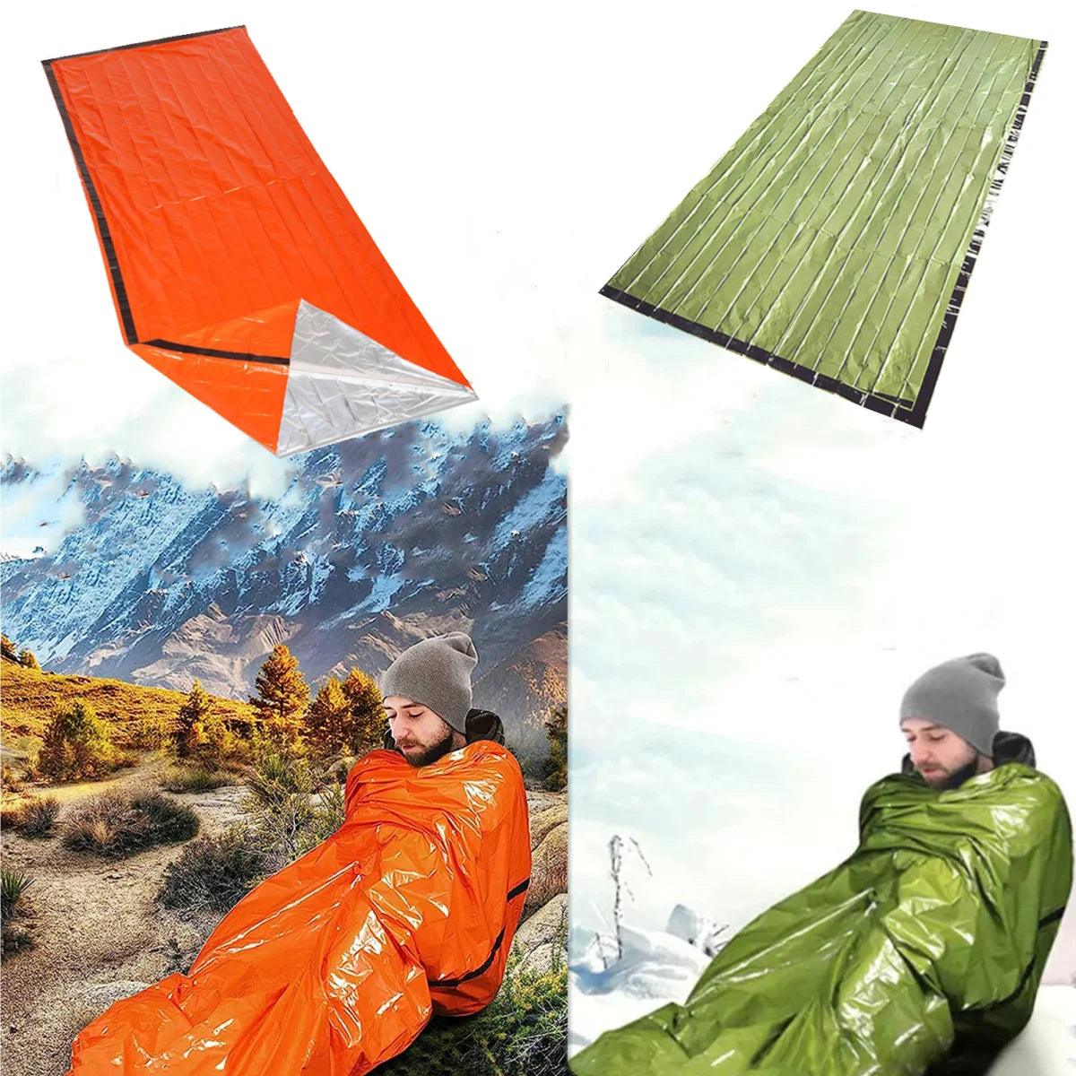 Emergency Sleeping Bag Survival Bag Survival Emergency Bivy Sack Portable Blanket Thermal Outdoor Camping Ultralight Gear