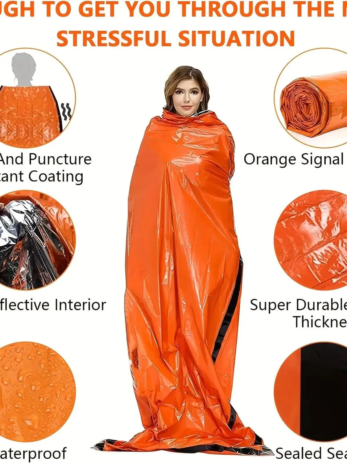 Emergency Sleeping Bag Survival Bag Survival Emergency Bivy Sack Portable Blanket Thermal Outdoor Camping Ultralight Gear