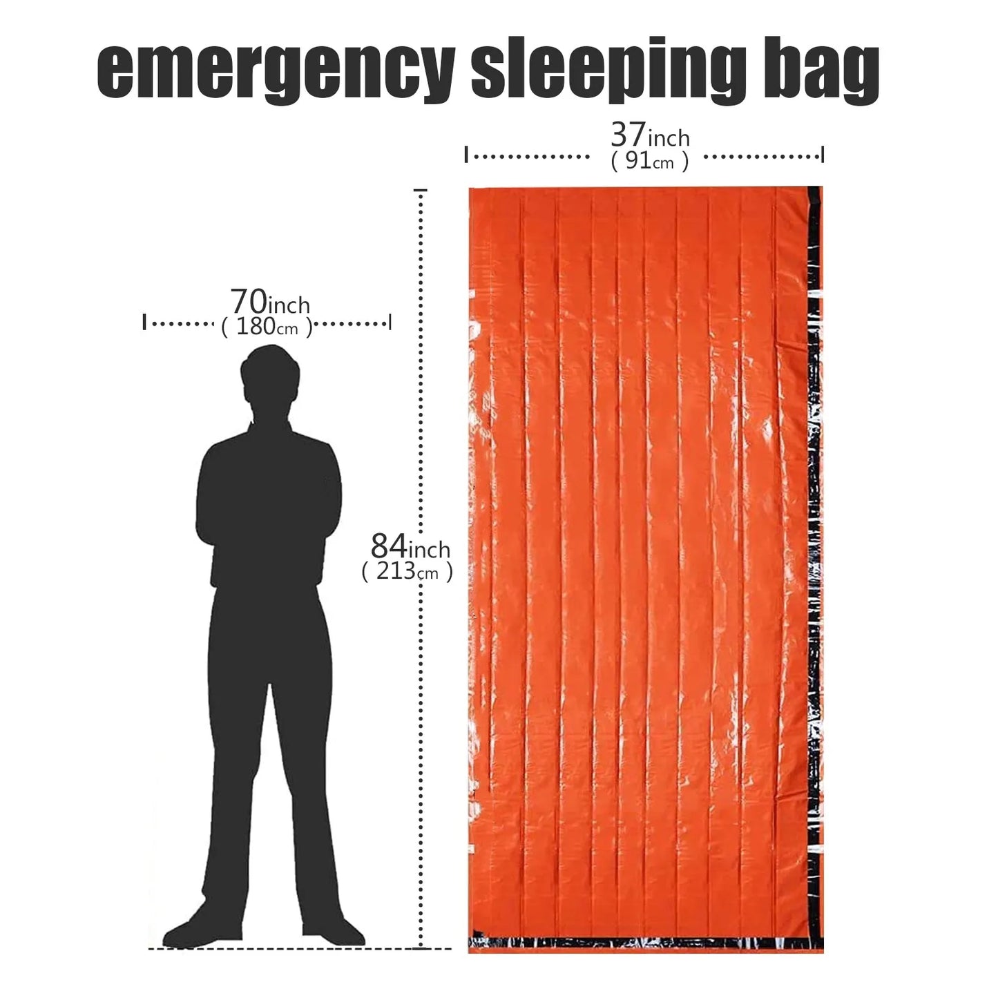 Emergency Sleeping Bag Ultra Waterproof Mylar Thermal Blankets Lightweight Survival Sleeping Bag Keep Warm for Camping Hiking