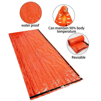 Emergency Sleeping Bag Ultra Waterproof Mylar Thermal Blankets Lightweight Survival Sleeping Bag Keep Warm for Camping Hiking