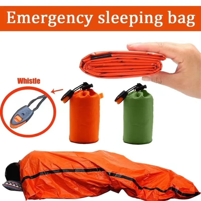 Emergency Sleeping Bag Ultra Waterproof Mylar Thermal Blankets Lightweight Survival Sleeping Bag Keep Warm for Camping Hiking