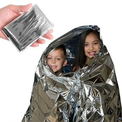 Emergency Blanket Outdoor Survive First Aid Rescue Kit Windproof Waterproof Foil Thermal Blanket for Camping Hiking