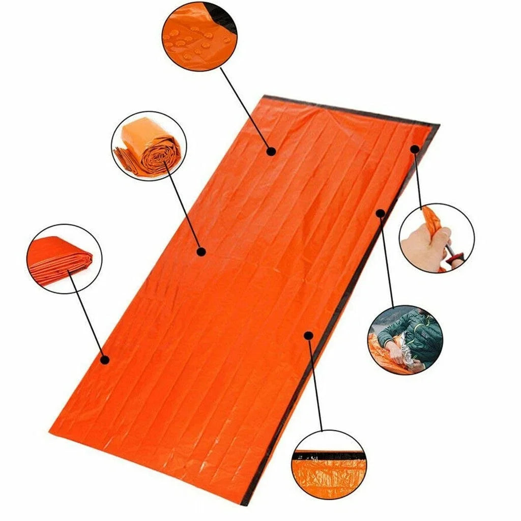 1-5 Pack Emergency Sleeping Bags Thermal Blanket Waterproof Outdoor Survival Gear